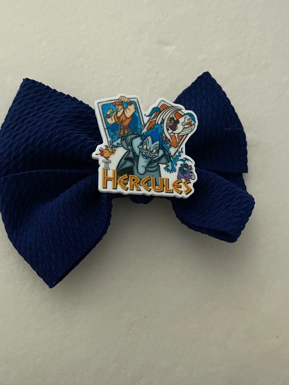 Hercules Navy Bow Hair Clip
